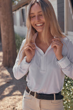 Stella | High Performance Honeycomb Mesh | Long Sleeve Show-shirt | White