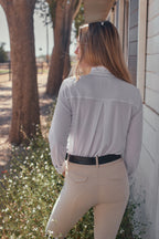 Stella | High Performance Honeycomb Mesh | Long Sleeve Show-shirt | White