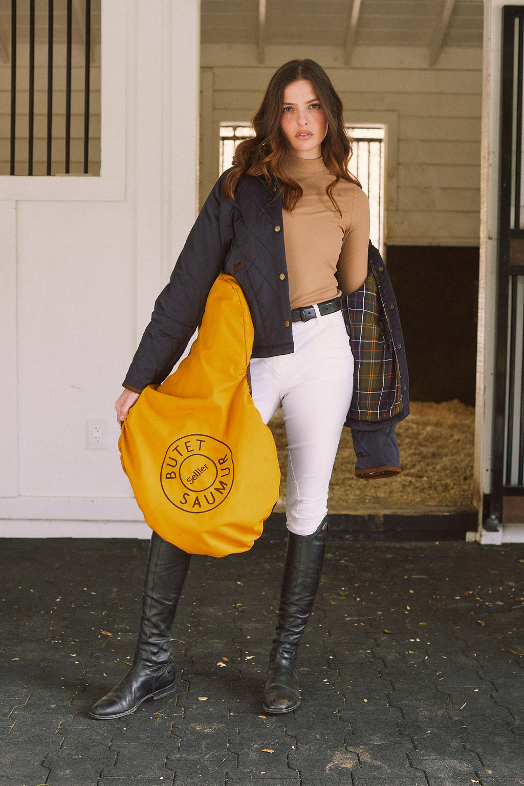 Bowie | Barn Jacket | Durable Satin Quilt | Navy Plaid