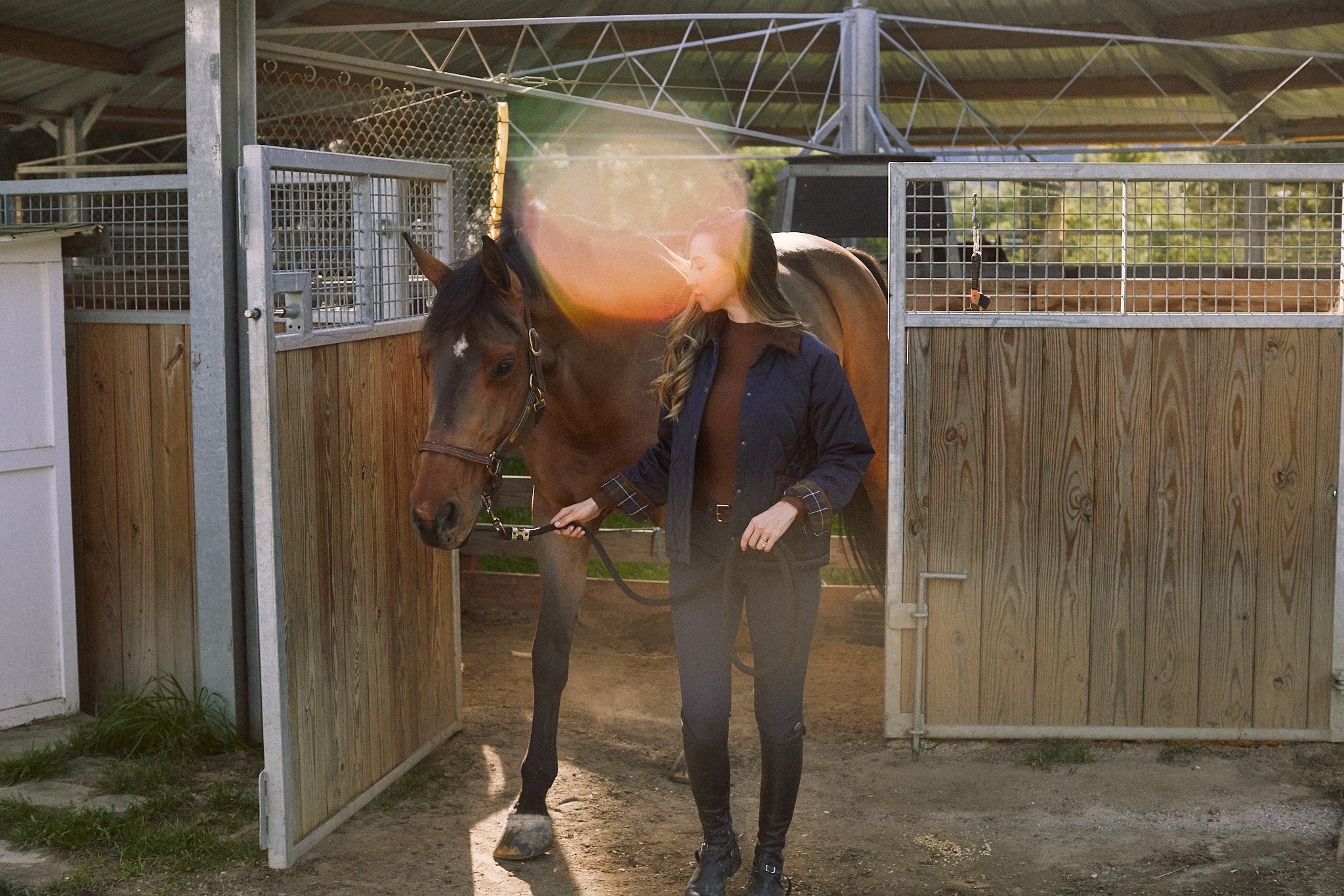 Bowie | Barn Jacket | Durable Satin Quilt | Navy Plaid