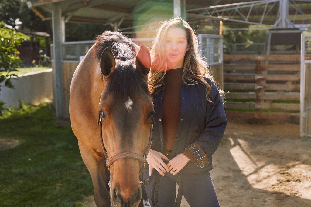 Bowie | Barn Jacket | Durable Satin Quilt | Navy Plaid