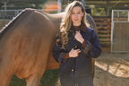Bowie | Barn Jacket | Durable Satin Quilt | Navy Plaid