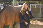 Bowie | Barn Jacket | Durable Satin Quilt | Navy Plaid