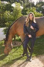 Bowie | Barn Jacket | Durable Satin Quilt | Navy Plaid