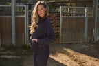 Bowie | Barn Jacket | Durable Satin Quilt | Navy Plaid