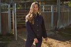 Bowie | Barn Jacket | Durable Satin Quilt | Navy Plaid