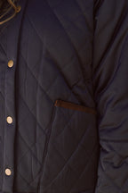 Bowie | Barn Jacket | Durable Satin Quilt | Navy Plaid