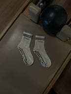 horses. | Pilates Grip Socks | Chocolate Brown and Ivory