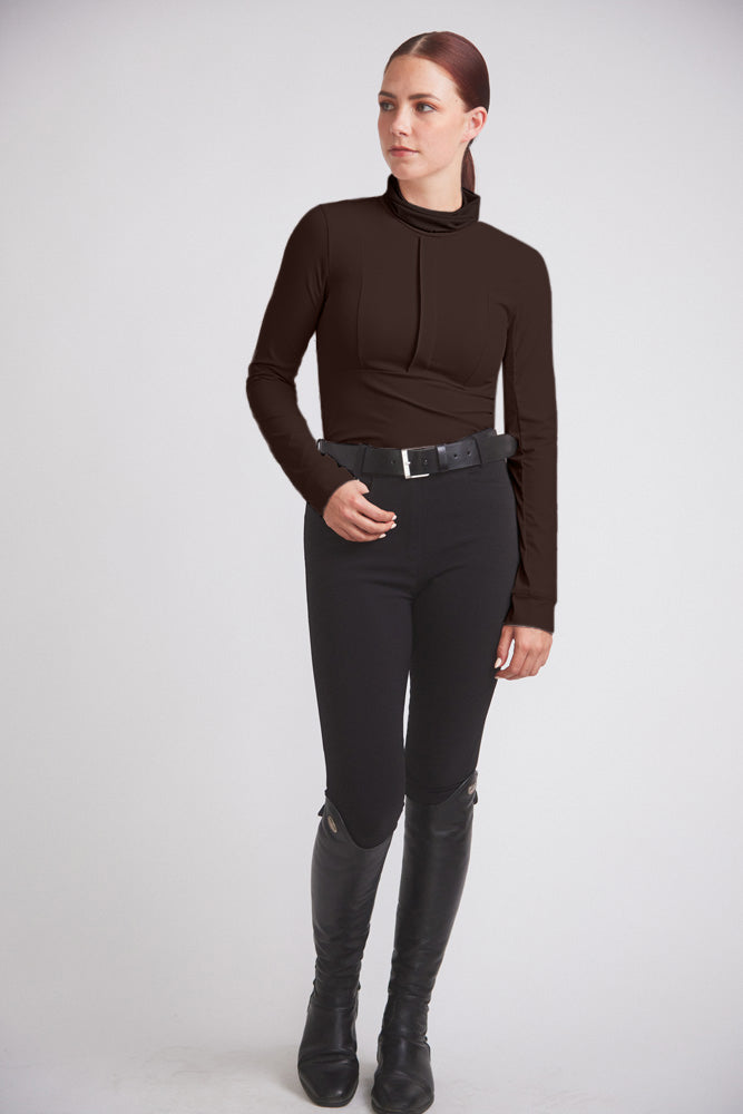 Haley | UV Riding Base-layer | Turtleneck Sun-shirt | Espresso