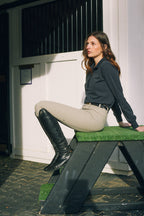 Kelly | Technical Sport Pique | Recycled Nylon | Long Sleeve Polo | Black