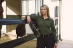 Kelly | Technical Sport Pique | Recycled Nylon | Long Sleeve Polo | Olive