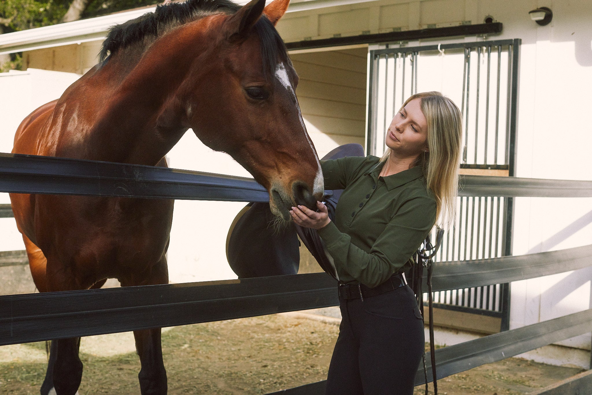 Kelly | Technical Sport Pique | Recycled Nylon | Long Sleeve Polo | Olive