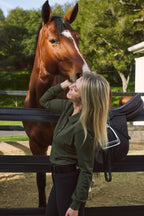 Kelly | Technical Sport Pique | Recycled Nylon | Long Sleeve Polo | Olive