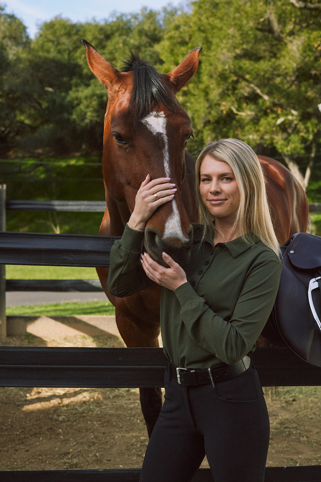 Kelly | Technical Sport Pique | Recycled Nylon | Long Sleeve Polo | Olive