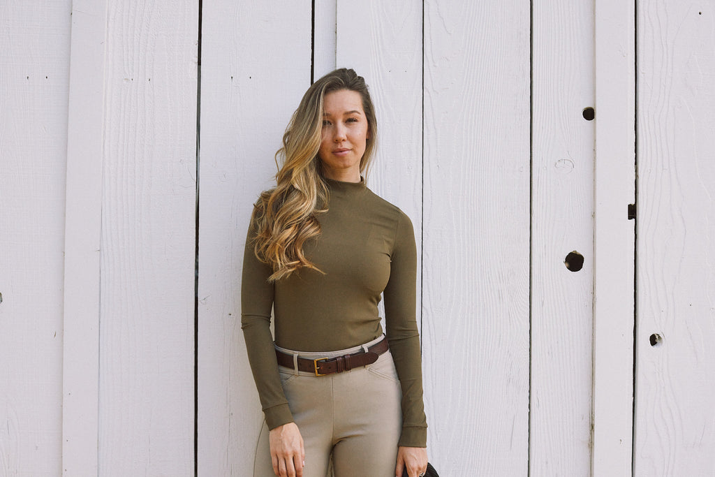 Mel Mock Neck | Italian Rib | Long Sleeve Schooling Top | Force