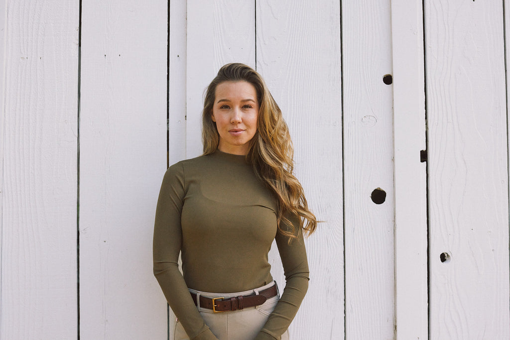 Mel Mock Neck | Italian Rib | Long Sleeve Schooling Top | Force