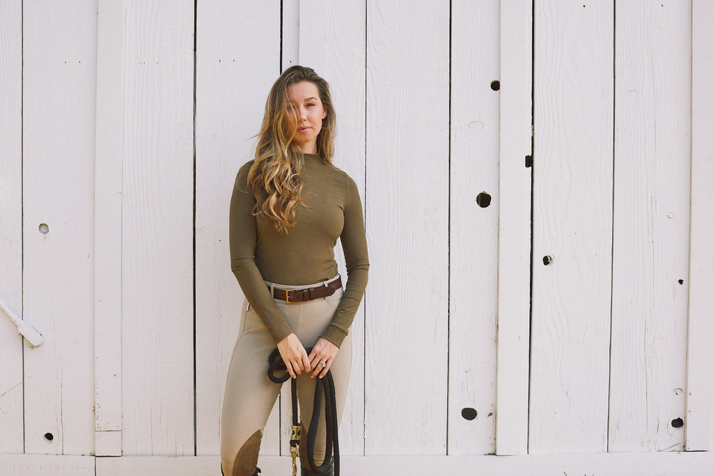 Mel Mock Neck | Italian Rib | Long Sleeve Schooling Top | Force