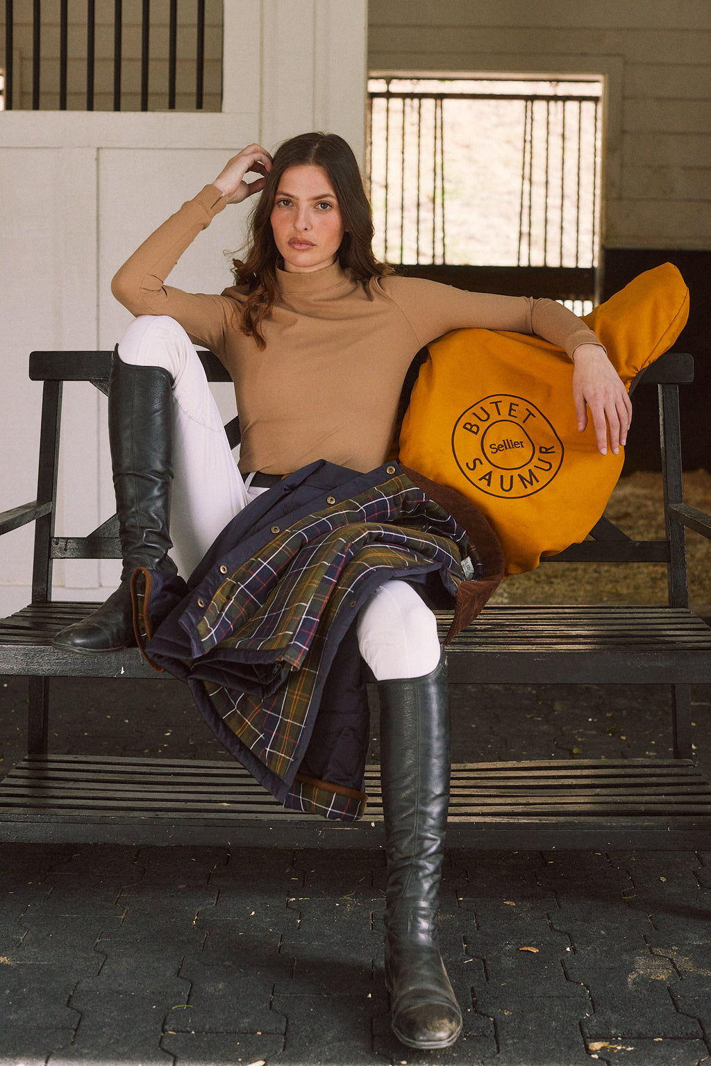 Mel Mock Neck | Italian Rib | Long Sleeve Schooling Top | Leather