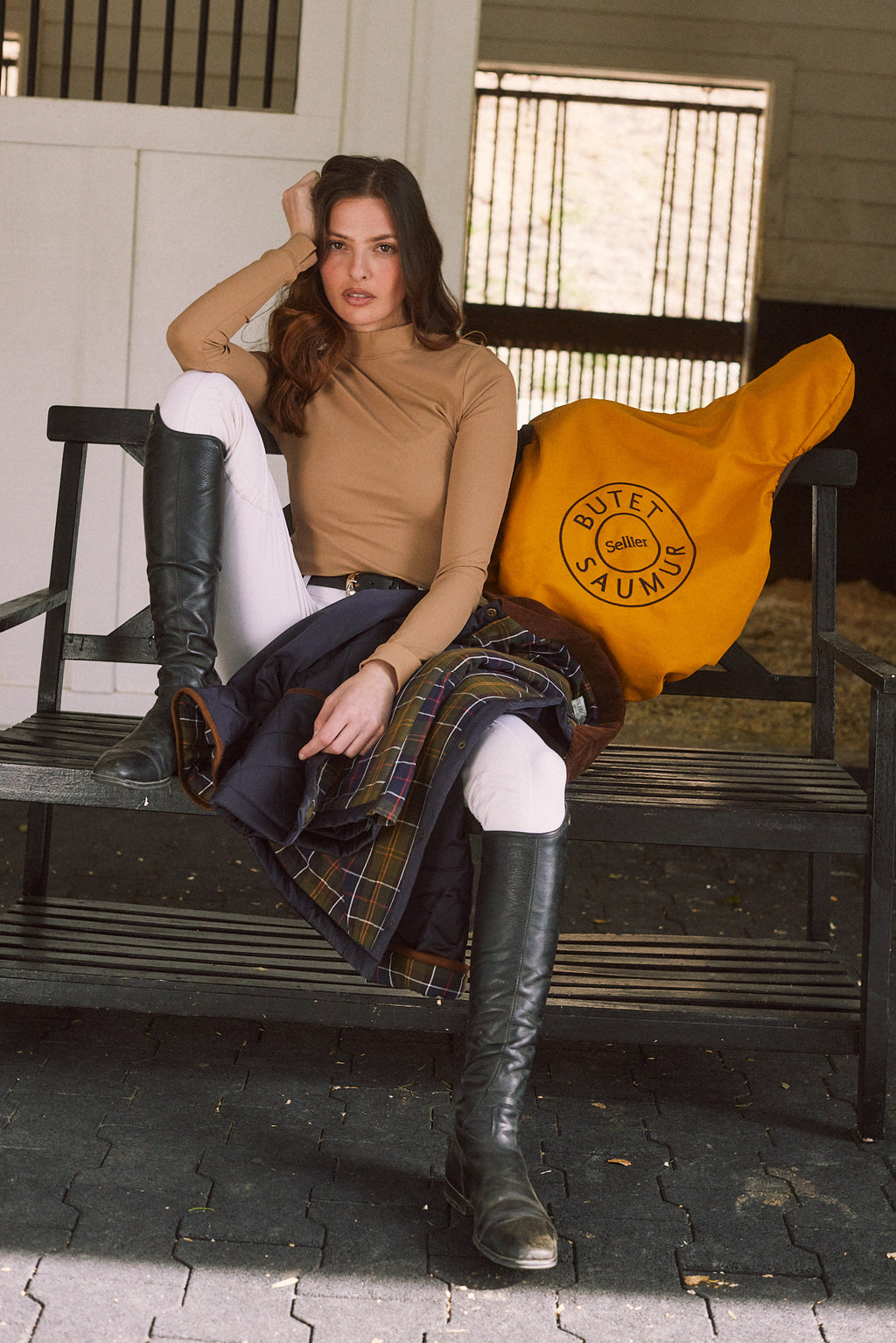 Mel Mock Neck | Italian Rib | Long Sleeve Schooling Top | Leather