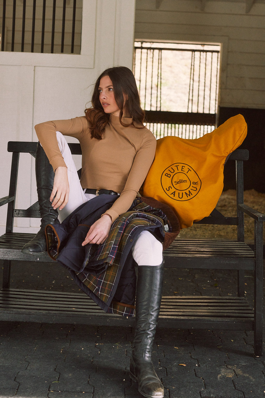 Mel Mock Neck | Italian Rib | Long Sleeve Schooling Top | Leather