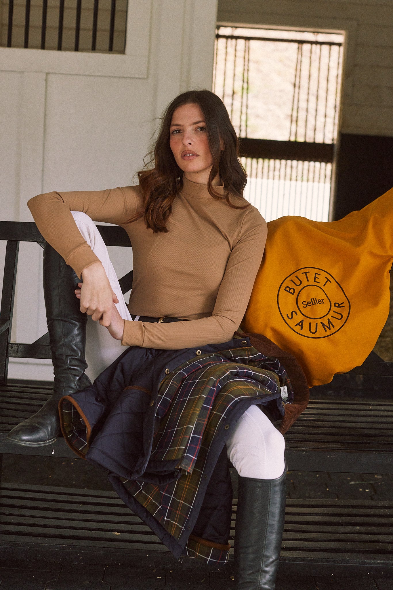 Mel Mock Neck | Italian Rib | Long Sleeve Schooling Top | Leather
