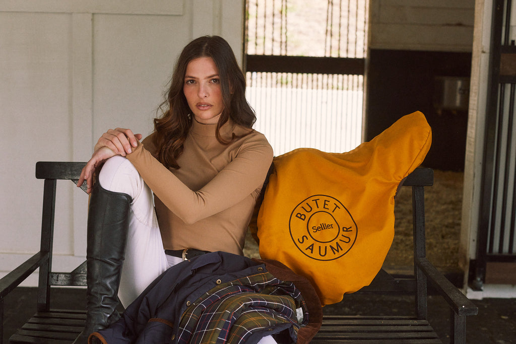 Mel Mock Neck | Italian Rib | Long Sleeve Schooling Top | Leather