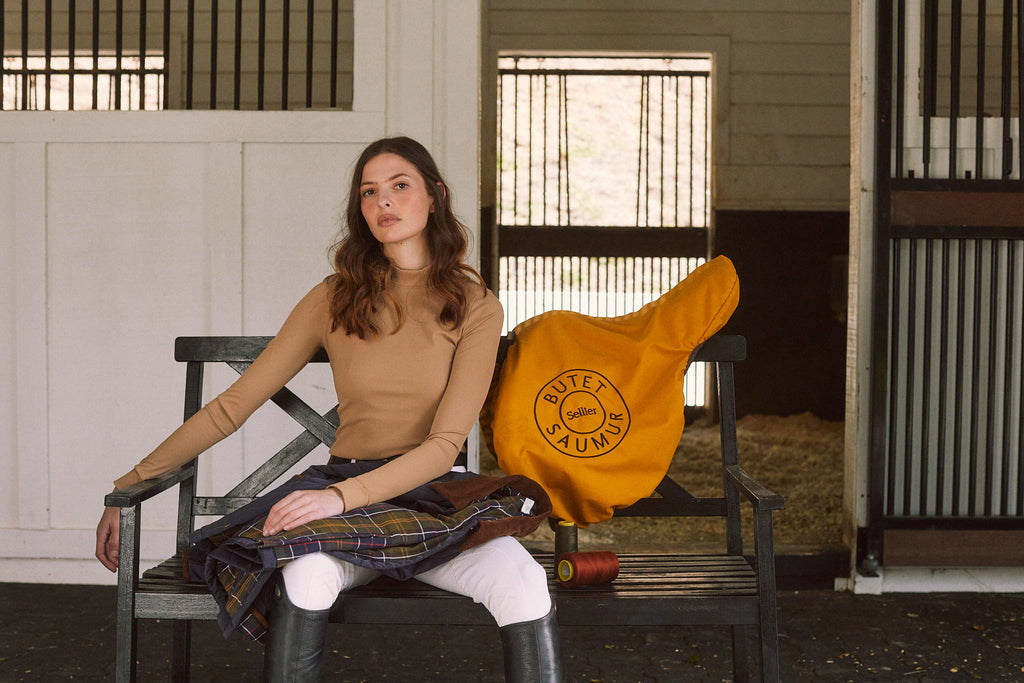 Mel Mock Neck | Italian Rib | Long Sleeve Schooling Top | Leather