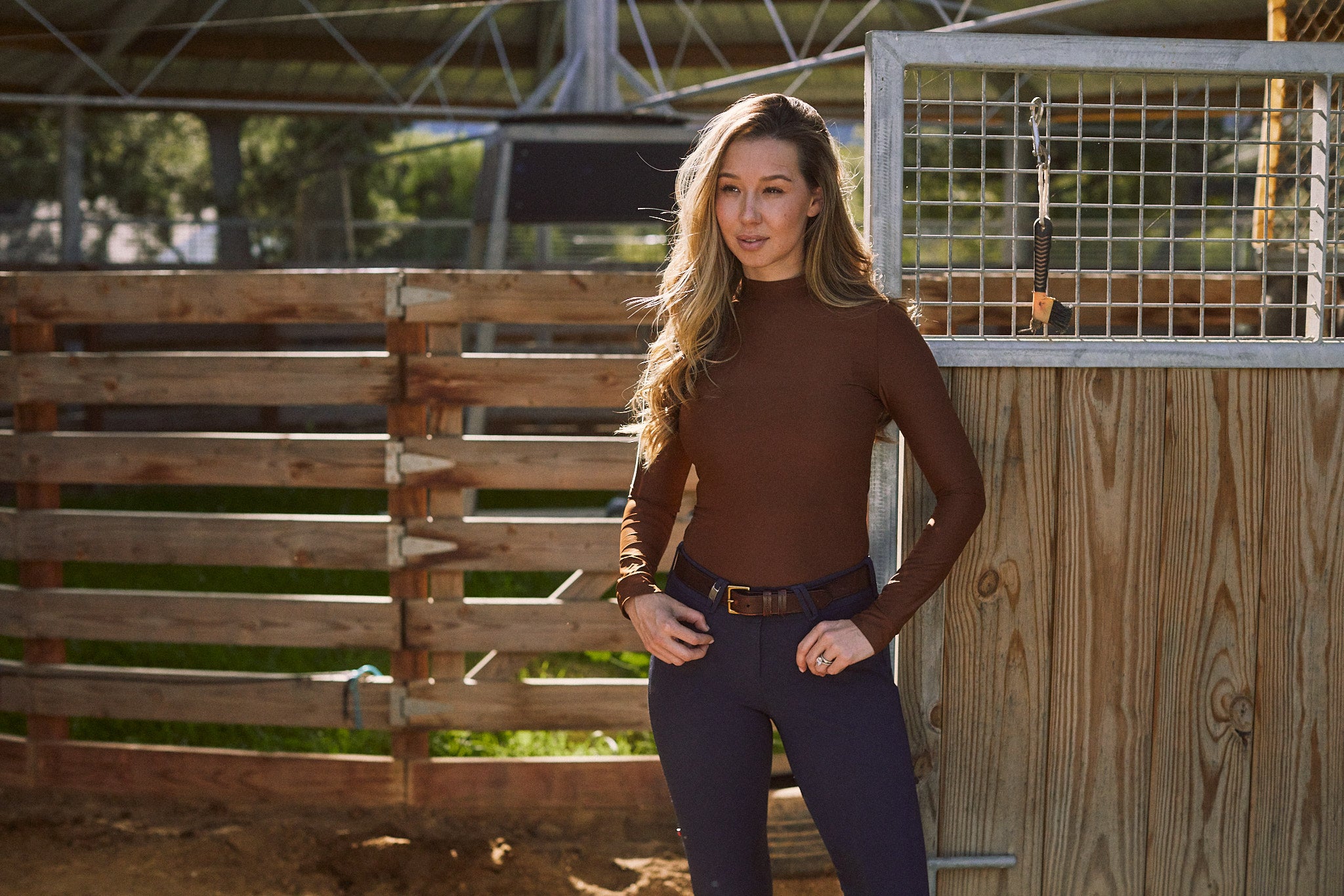 Mel Mock Neck | Feather Air | Long Sleeve Schooling Top | Chocolate