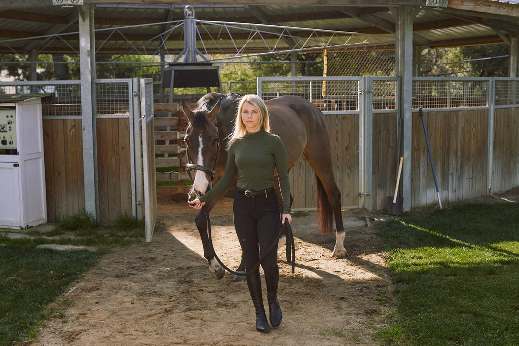 Mel Mock Neck | Feather Air | Long Sleeve Schooling Top | Olive