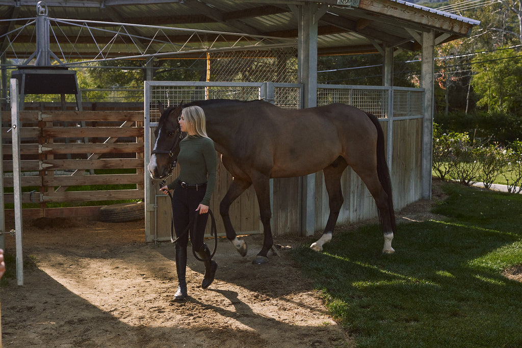 Mel Mock Neck | Feather Air | Long Sleeve Schooling Top | Olive