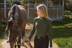 Mel Mock Neck | Feather Air | Long Sleeve Schooling Top | Olive