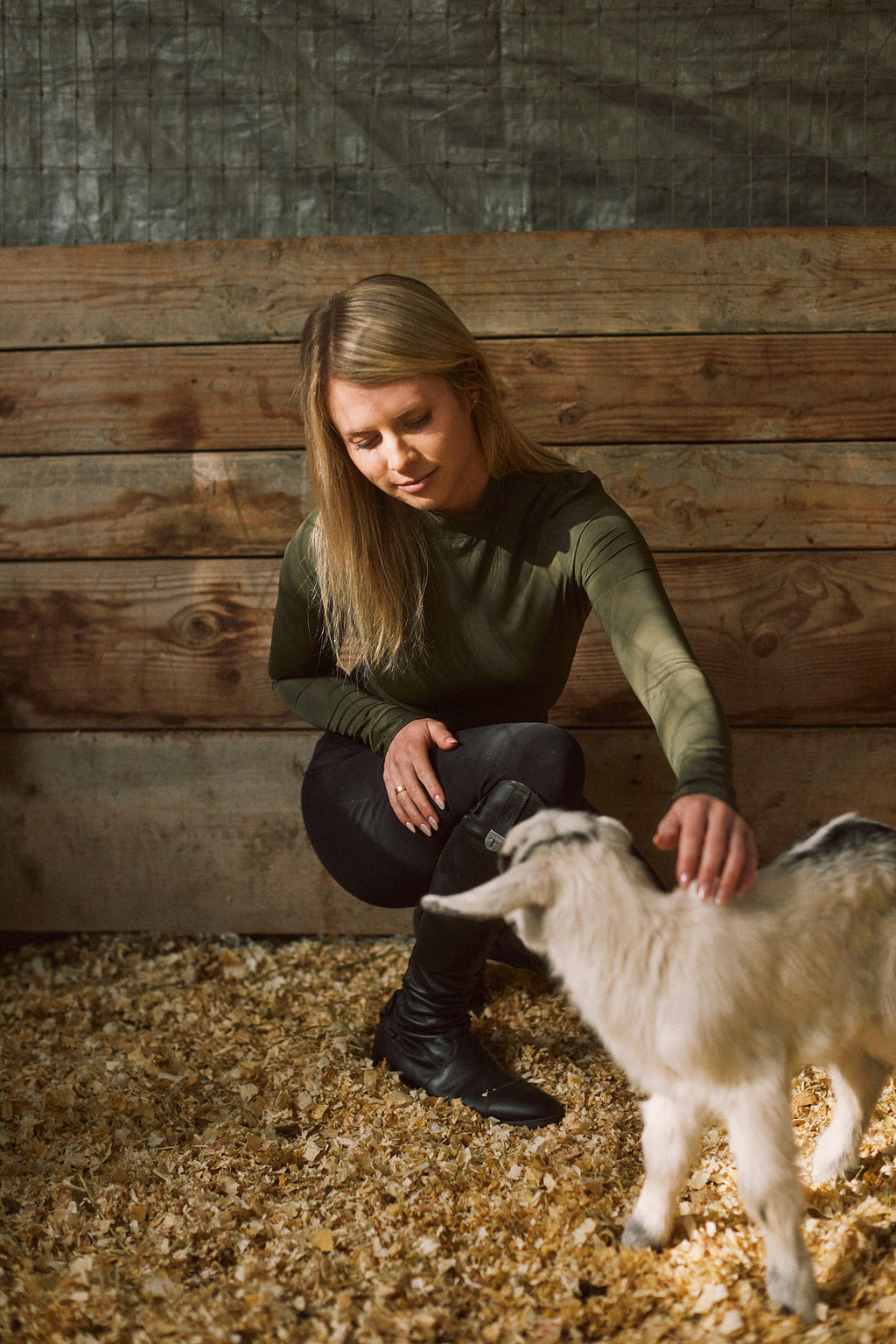 Mel Mock Neck | Feather Air | Long Sleeve Schooling Top | Olive