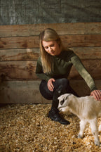 Mel Mock Neck | Feather Air | Long Sleeve Schooling Top | Olive