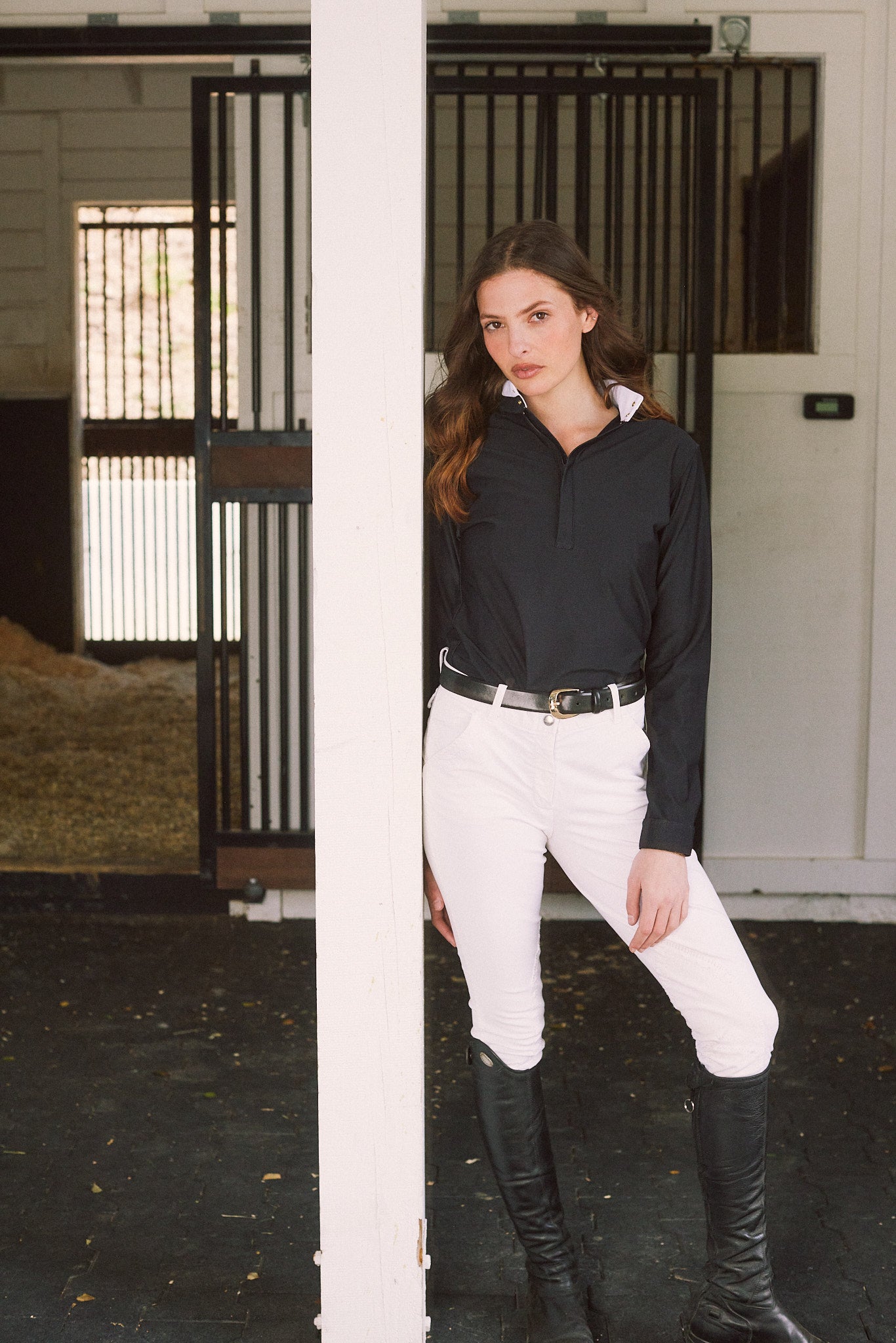 Stella | High Performance Honeycomb Mesh | Long Sleeve Show-shirt | Black