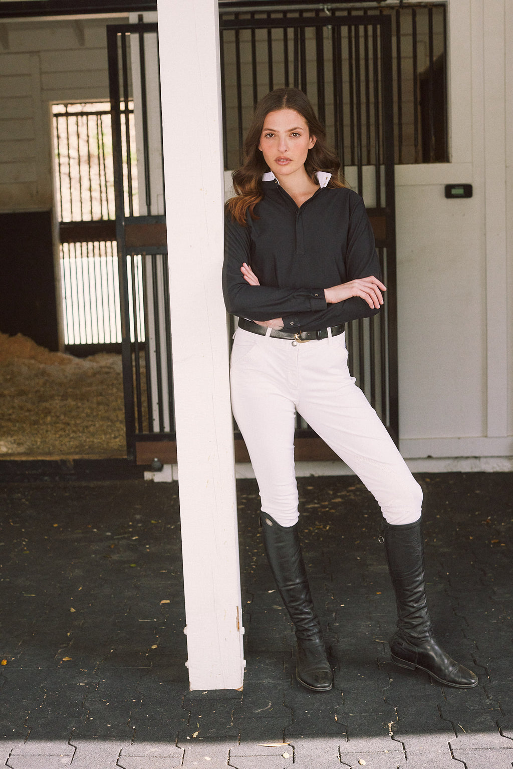Stella | High Performance Honeycomb Mesh | Long Sleeve Show-shirt | Black