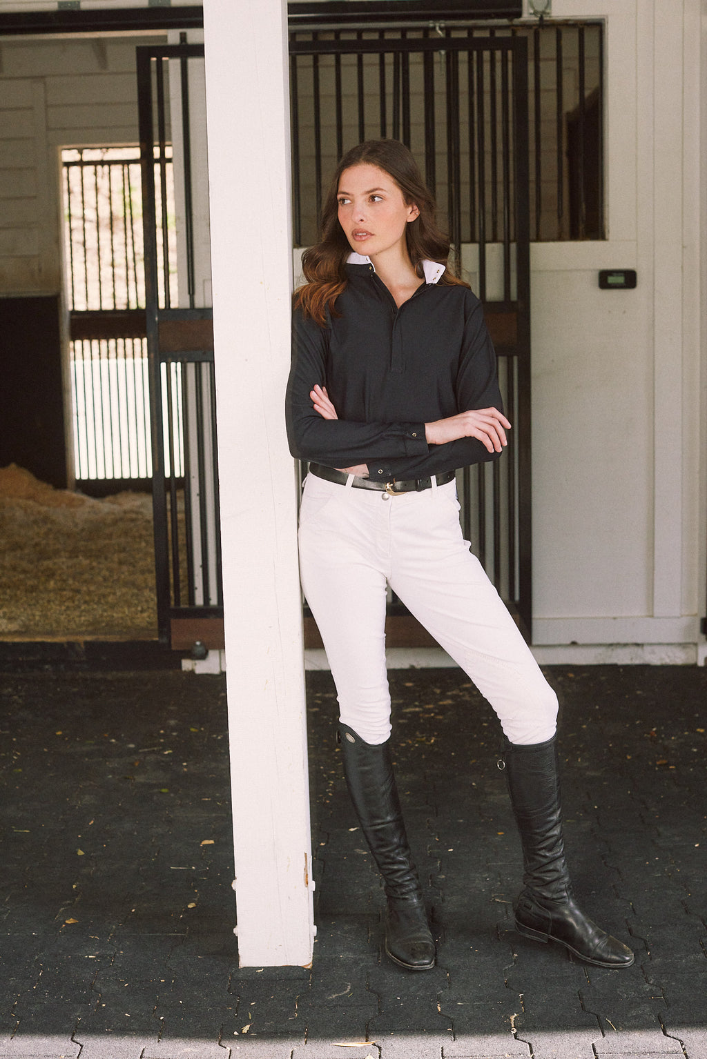 Stella | High Performance Honeycomb Mesh | Long Sleeve Show-shirt | Black
