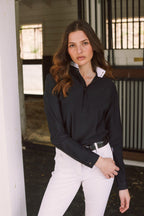 Stella | High Performance Honeycomb Mesh | Long Sleeve Show-shirt | Black