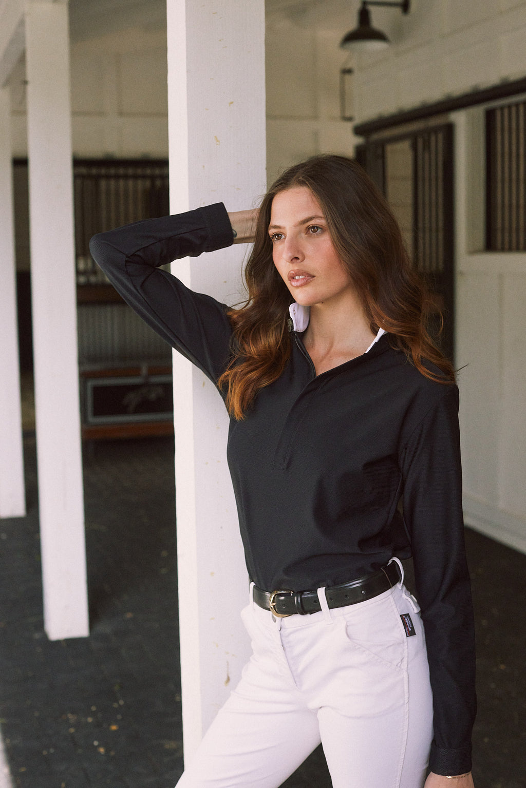 Stella | High Performance Honeycomb Mesh | Long Sleeve Show-shirt | Black