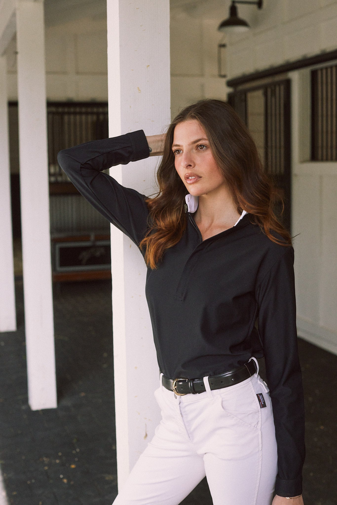 Stella | High Performance Honeycomb Mesh | Long Sleeve Show-shirt | Black