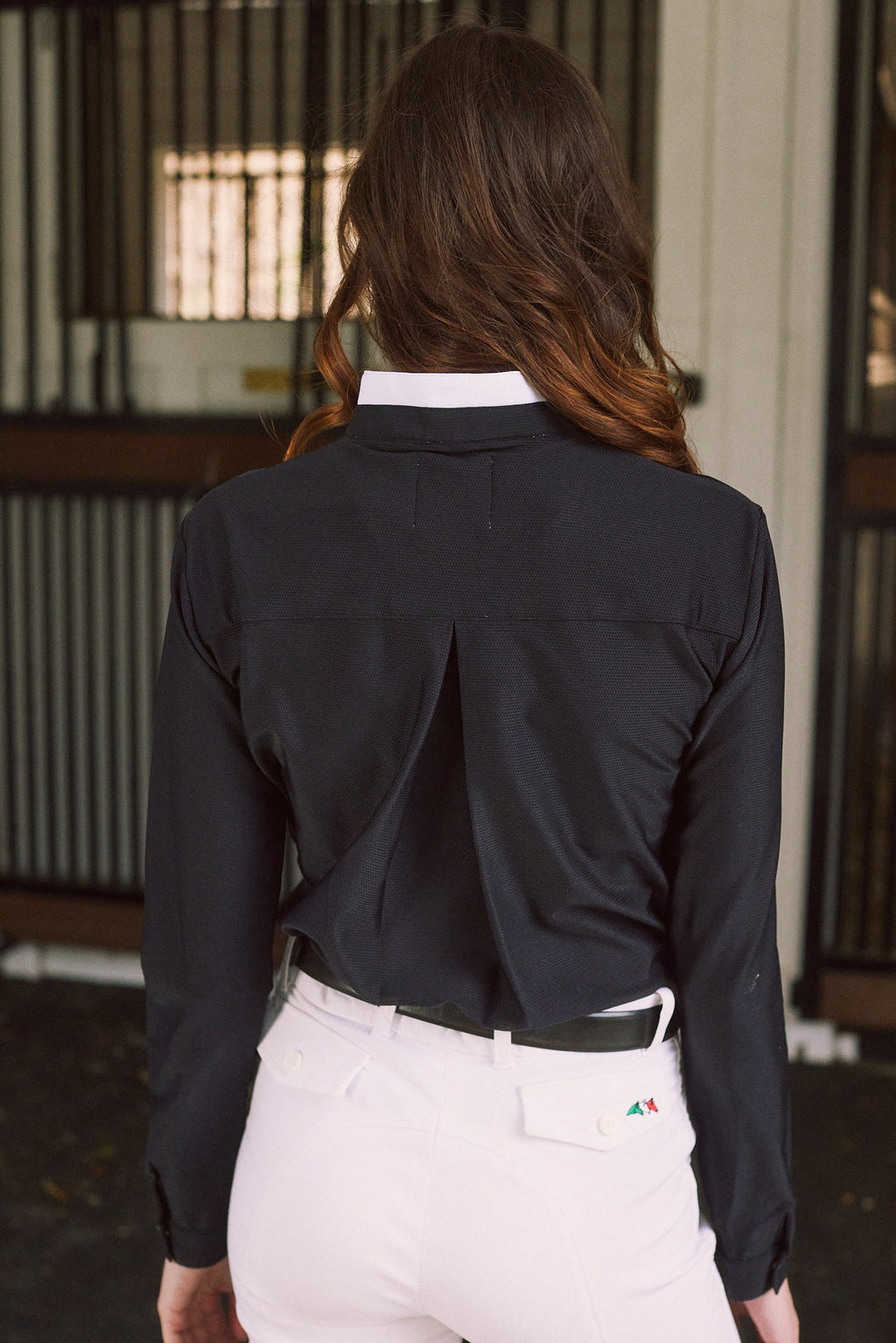 Stella | High Performance Honeycomb Mesh | Long Sleeve Show-shirt | Black