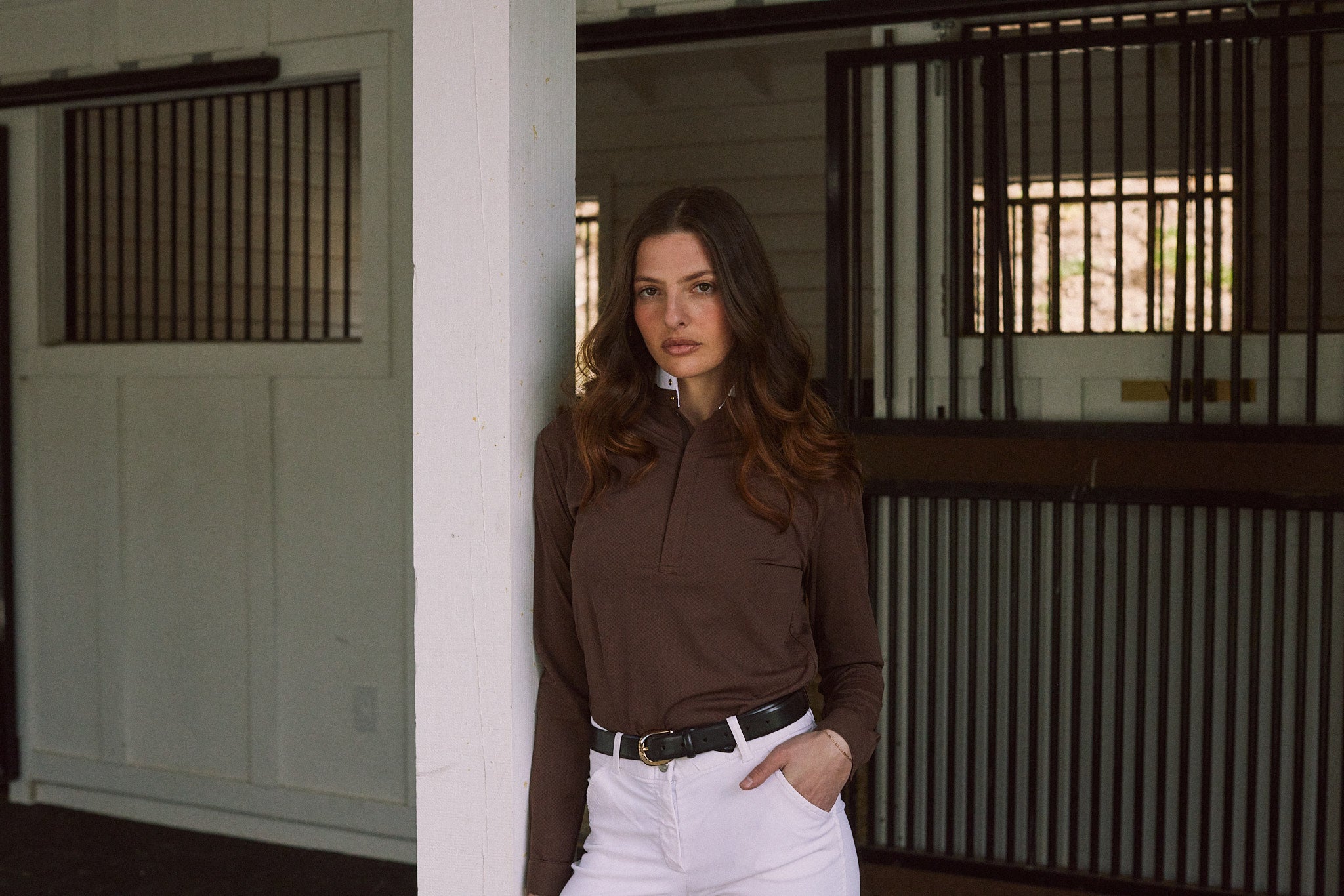 Stella | High Performance Honeycomb Mesh | Long Sleeve Show-shirt | Cocoa