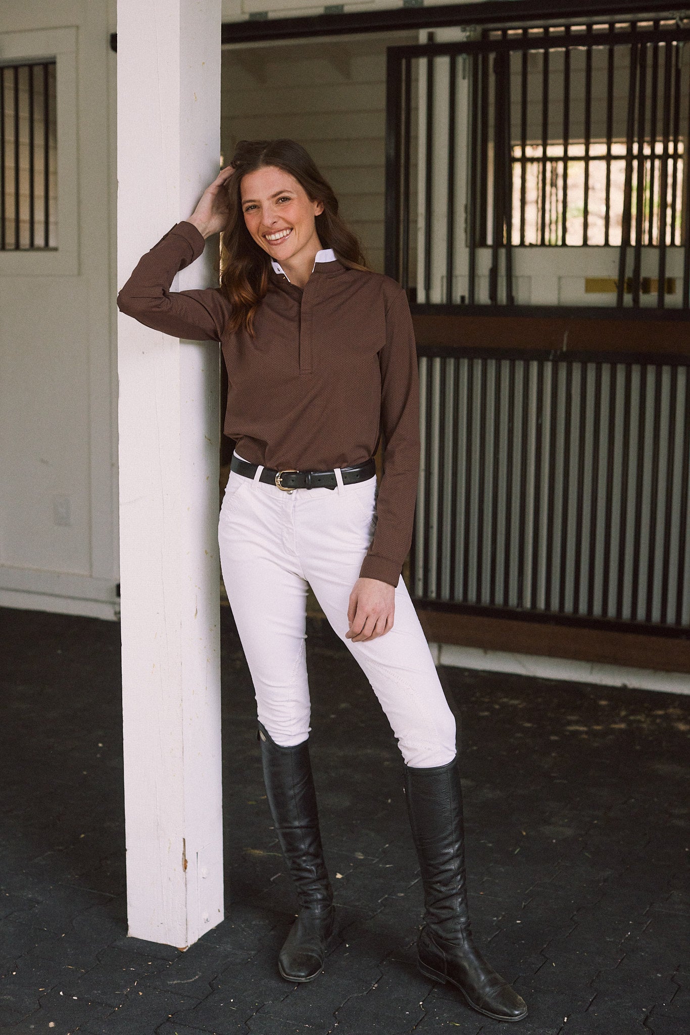 Stella | High Performance Honeycomb Mesh | Long Sleeve Show-shirt | Cocoa