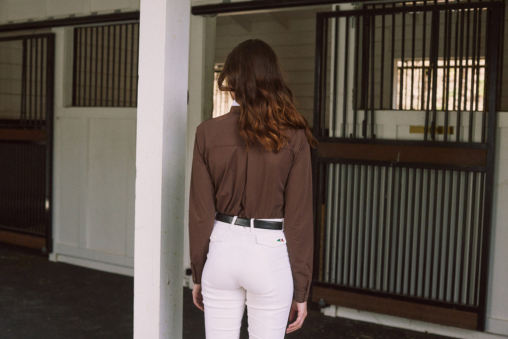 Stella | High Performance Honeycomb Mesh | Long Sleeve Show-shirt | Cocoa