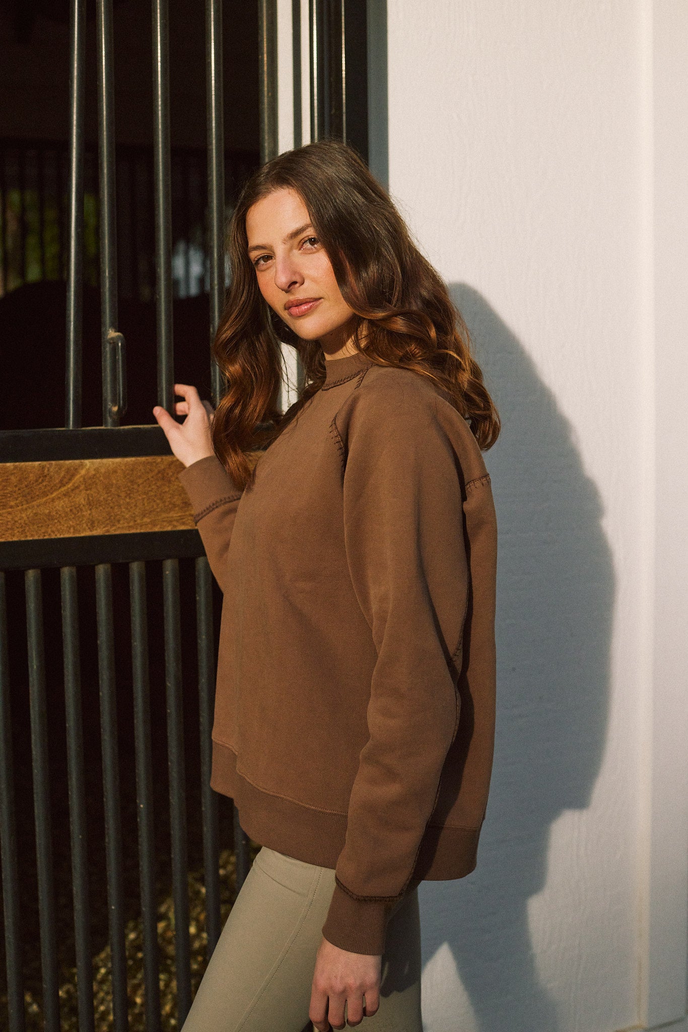 Whitney | Cotton Whipstitch | Over-sized Crewneck Sweatshirt | Teddy