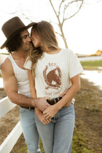 Hey Good Lookin | Equestrian Vintage Tee | Natural Cotton