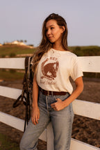 Hey Good Lookin | Equestrian Vintage Tee | Natural Cotton