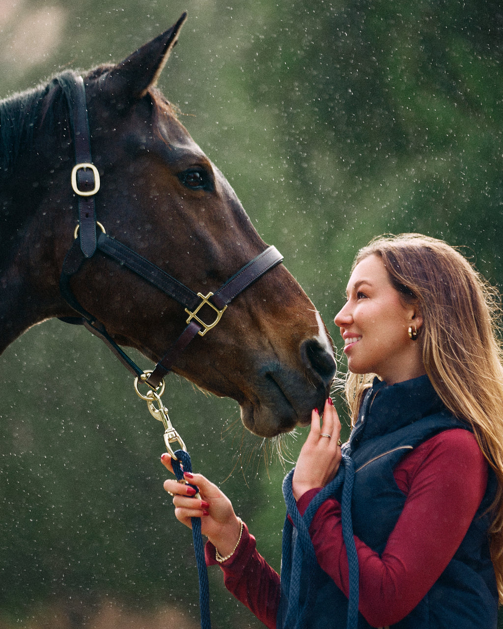 Mia | Water-Resistant Down Riding Vest | Navy
