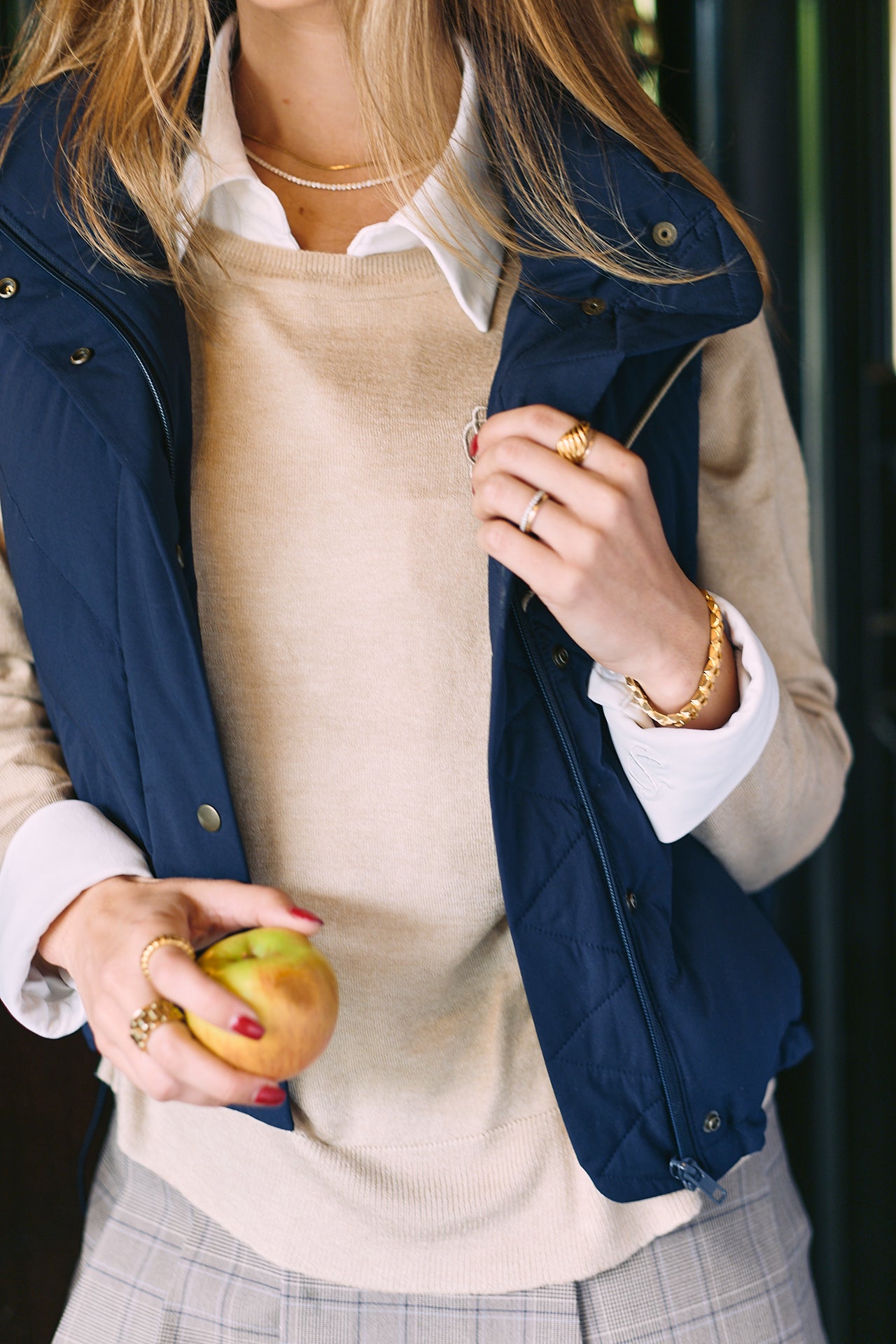 Mia | Water-Resistant Down Riding Vest | Navy