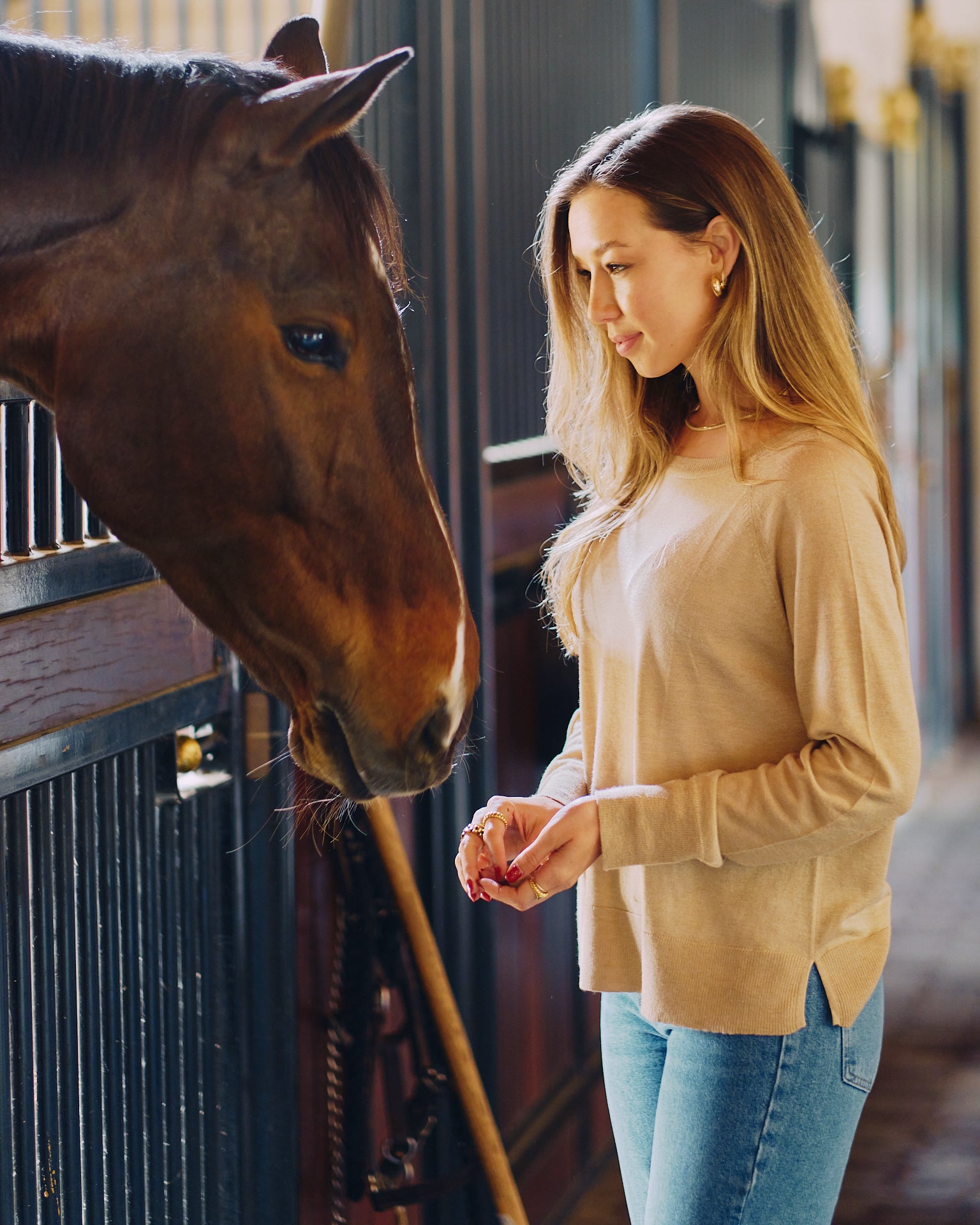 Theo | Lightweight Warm-Up Riding Sweater | Oat