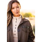James | Oversized Cavalry Jacket | Army Green Twill